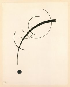 Vapaa käyrä pisteeseen - Geometristen käyrien säestysääni, 1925 (tussi paperille)